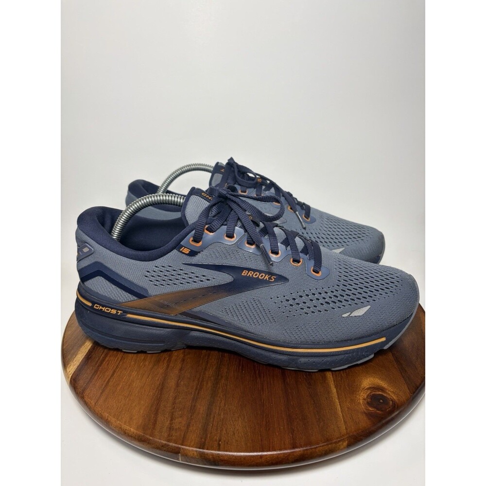 Brooks Ghost 15 1103931D025 Blue Navy Orange Running Shoes Sneakers Size 9 D